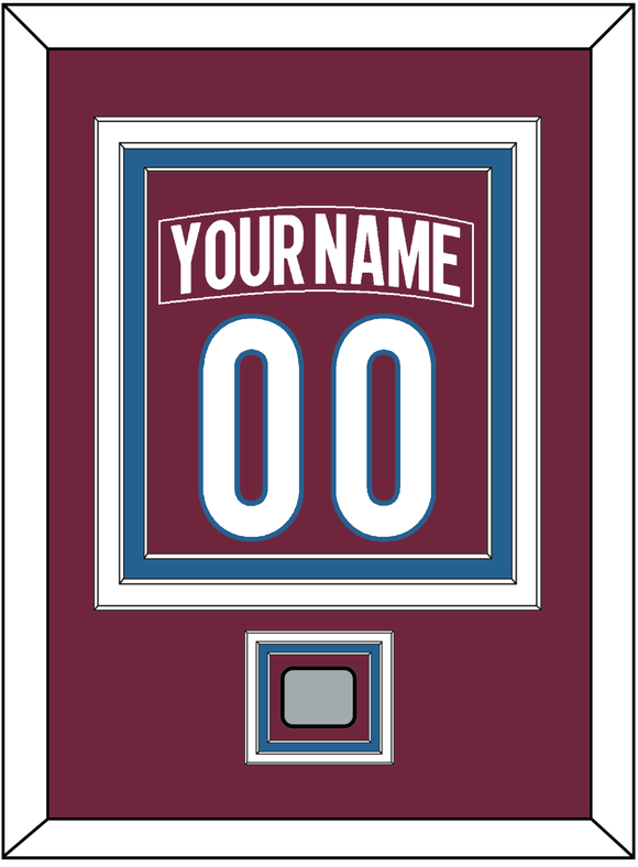 Colorado Nameplate & Number (Back) Combined, With Stanley Cup Champions Patch - Home Burgundy - Triple Mat 2