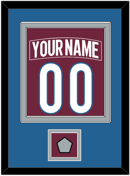 Colorado Nameplate & Number (Back) Combined, With Stanley Cup Champions Patch - Home Burgundy - Signature Tier 3