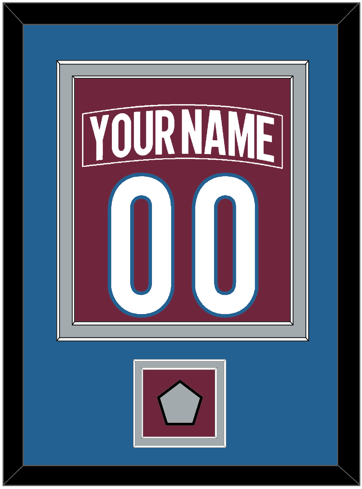 Colorado Nameplate & Number (Back) Combined, With Stanley Cup Finals Patch - Home Burgundy - Signature Tier 3