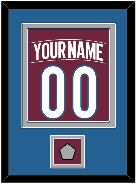 Colorado Nameplate & Number (Back) Combined, With Stanley Cup Finals Patch - Home Burgundy - Signature Tier 3