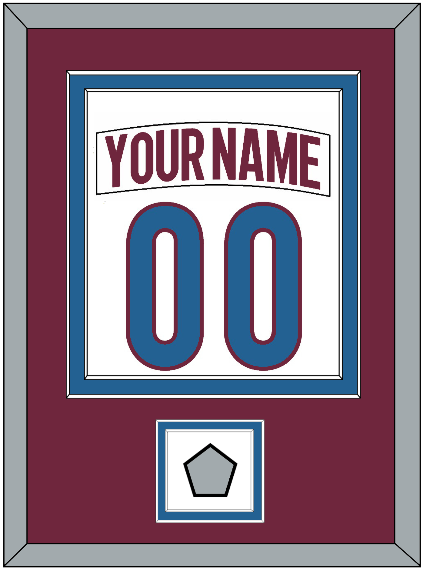 Colorado Nameplate & Number (Back) Combined, With Stanley Cup Finals Patch - Road White - Signature Tier 3