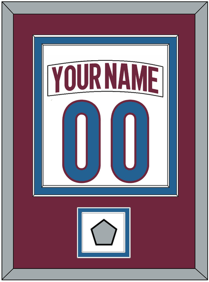 Colorado Nameplate & Number (Back) Combined, With Stanley Cup Finals Patch - Road White - Signature Tier 3