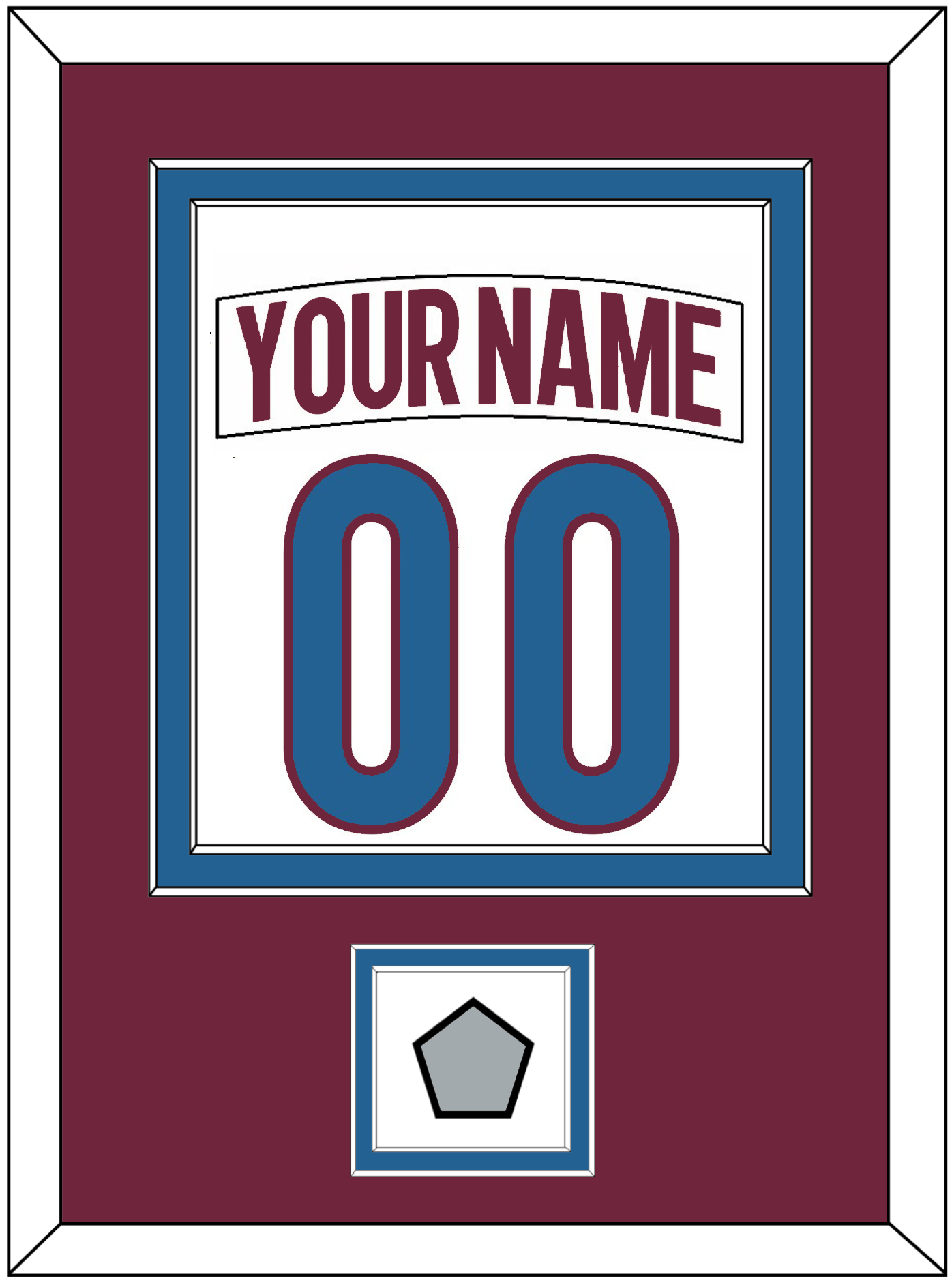 Colorado Nameplate & Number (Back) Combined, With Stanley Cup Finals Patch - Road White - Signature Tier 3