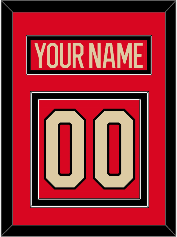 Canada Men's Hockey Nameplate & Number (Back) - 2025 4 Nations Red - Double Mat 2