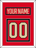Canada Men's Hockey Nameplate & Number (Back) - 2025 4 Nations Red - Double Mat 2