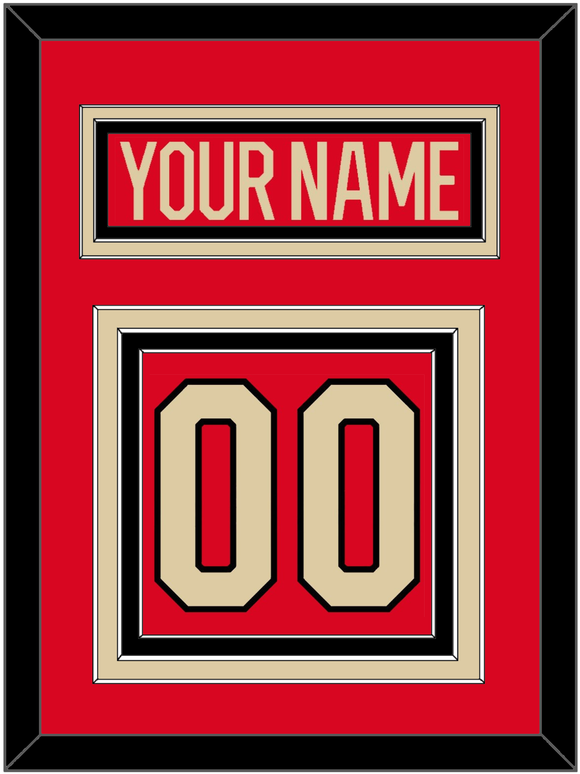 Canada Men's Hockey Nameplate & Number (Back) - 2025 4 Nations Red - Triple Mat 2