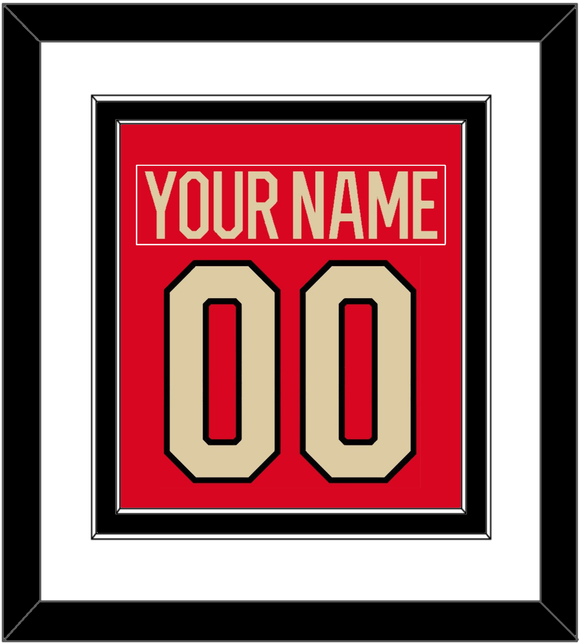 Canada Men's Hockey Nameplate & Number (Back) Combined - 2025 4 Nations Red - Double Mat 1