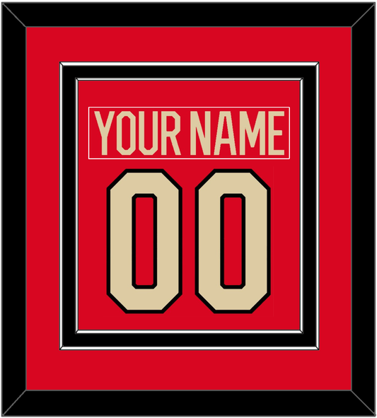 Canada Men's Hockey Nameplate & Number (Back) Combined - 2025 4 Nations Red - Signature Tier 2