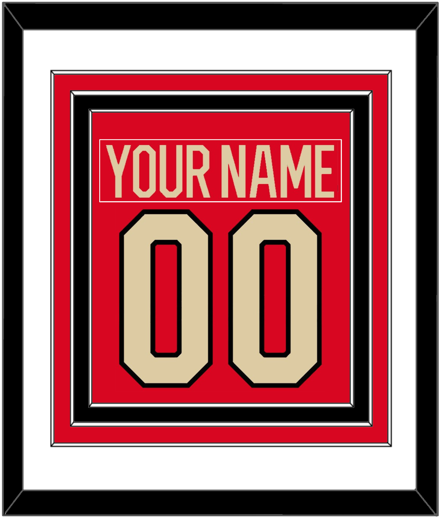 Canada Men's Hockey Nameplate & Number (Back) Combined - 2025 4 Nations Red - Premier Tier 1