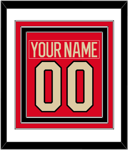Canada Men's Hockey Nameplate & Number (Back) Combined - 2025 4 Nations Red - Premier Tier 1