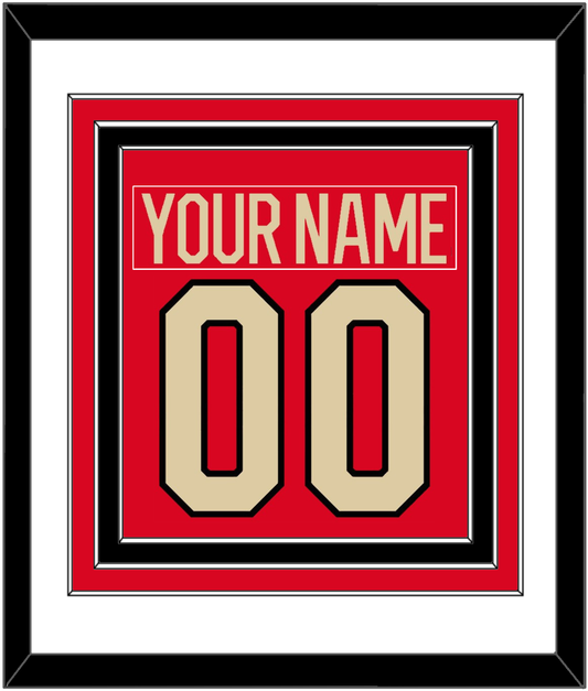 Canada Men's Hockey Nameplate & Number (Back) Combined - 2025 4 Nations Red - Premier Tier 1