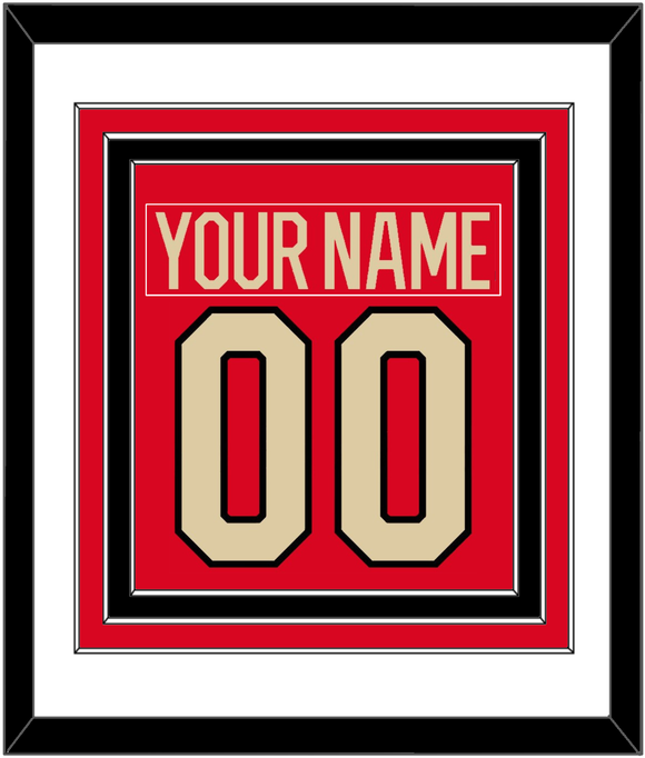 Canada Men's Hockey Nameplate & Number (Back) Combined - 2025 4 Nations Red - Triple Mat 1