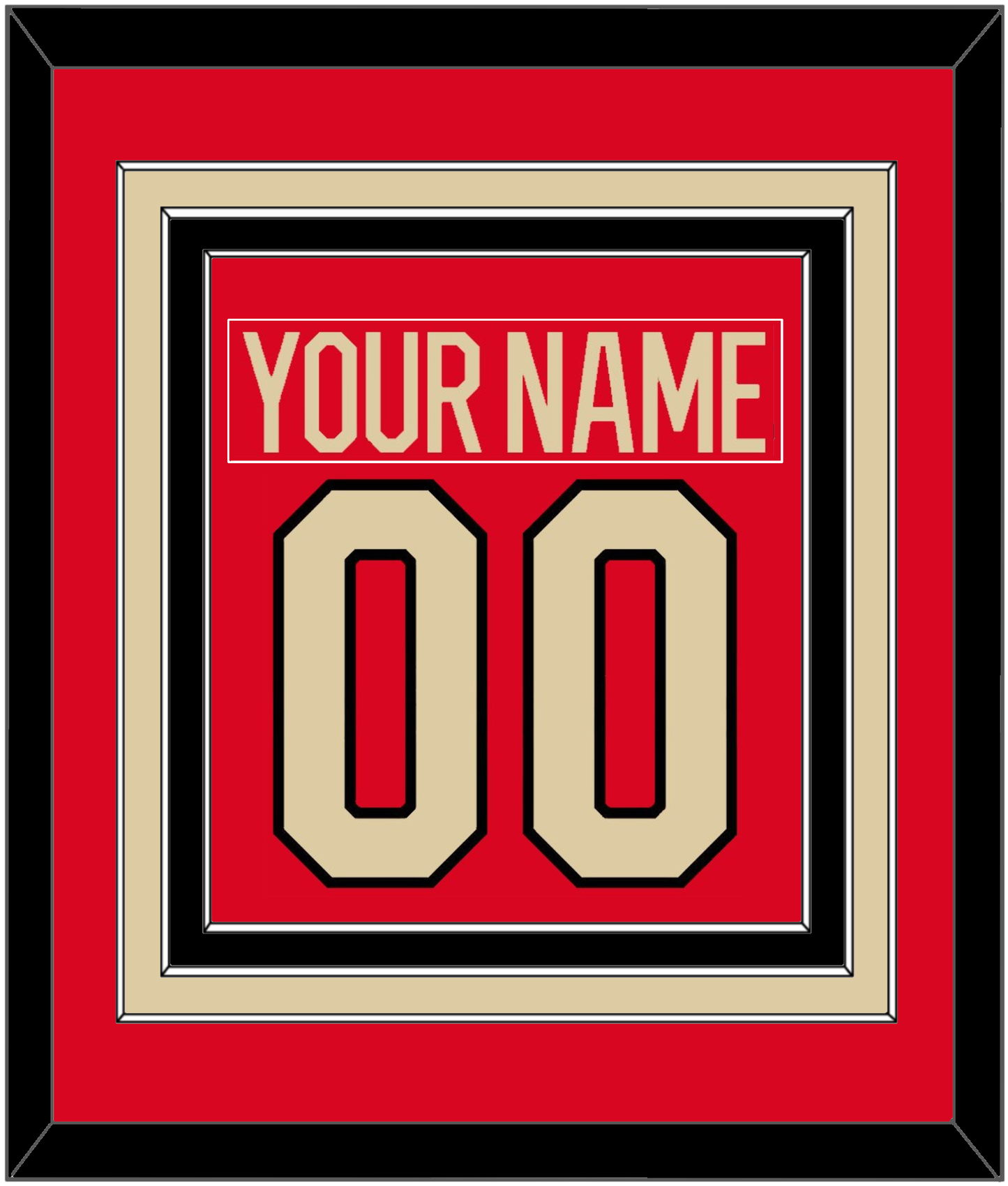 Canada Men's Hockey Nameplate & Number (Back) Combined - 2025 4 Nations Red - Premier Tier 2