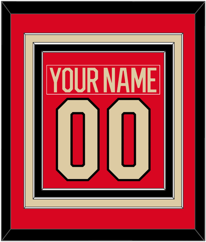 Canada Men's Hockey Nameplate & Number (Back) Combined - 2025 4 Nations Red - Premier Tier 2