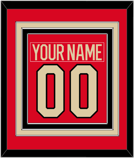 Canada Men's Hockey Nameplate & Number (Back) Combined - 2025 4 Nations Red - Premier Tier 2