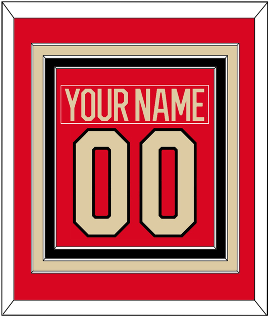 Canada Men's Hockey Nameplate & Number (Back) Combined - 2025 4 Nations Red - Premier Tier 2
