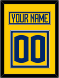 Sweden Men's Hockey Nameplate & Number (Back) - 2025 4 Nations Gold - Double Mat 2