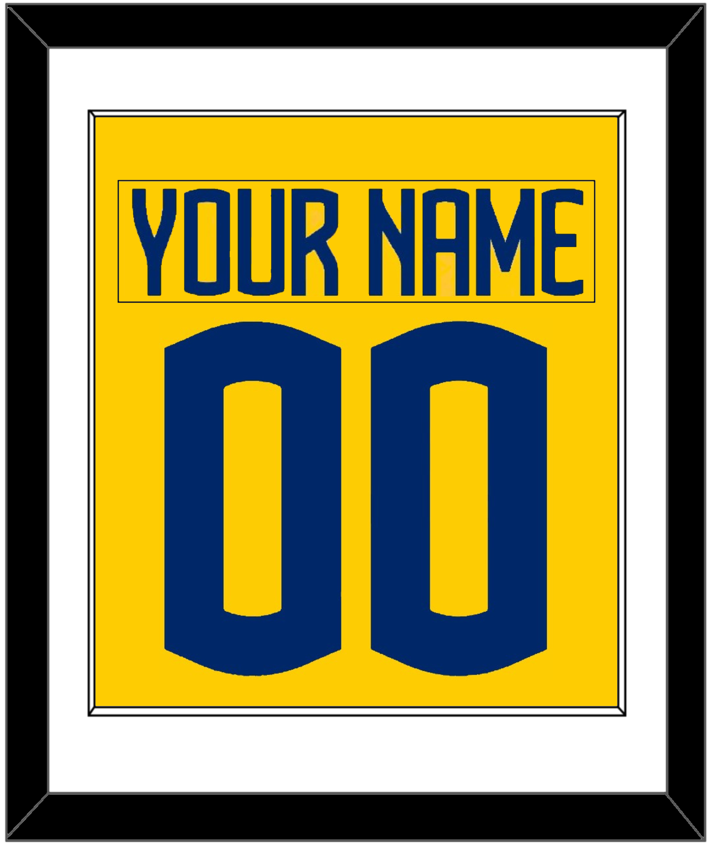 Sweden Men's Hockey Nameplate & Number (Back) Combined - 2025 4 Nations Gold - Essential Tier 1