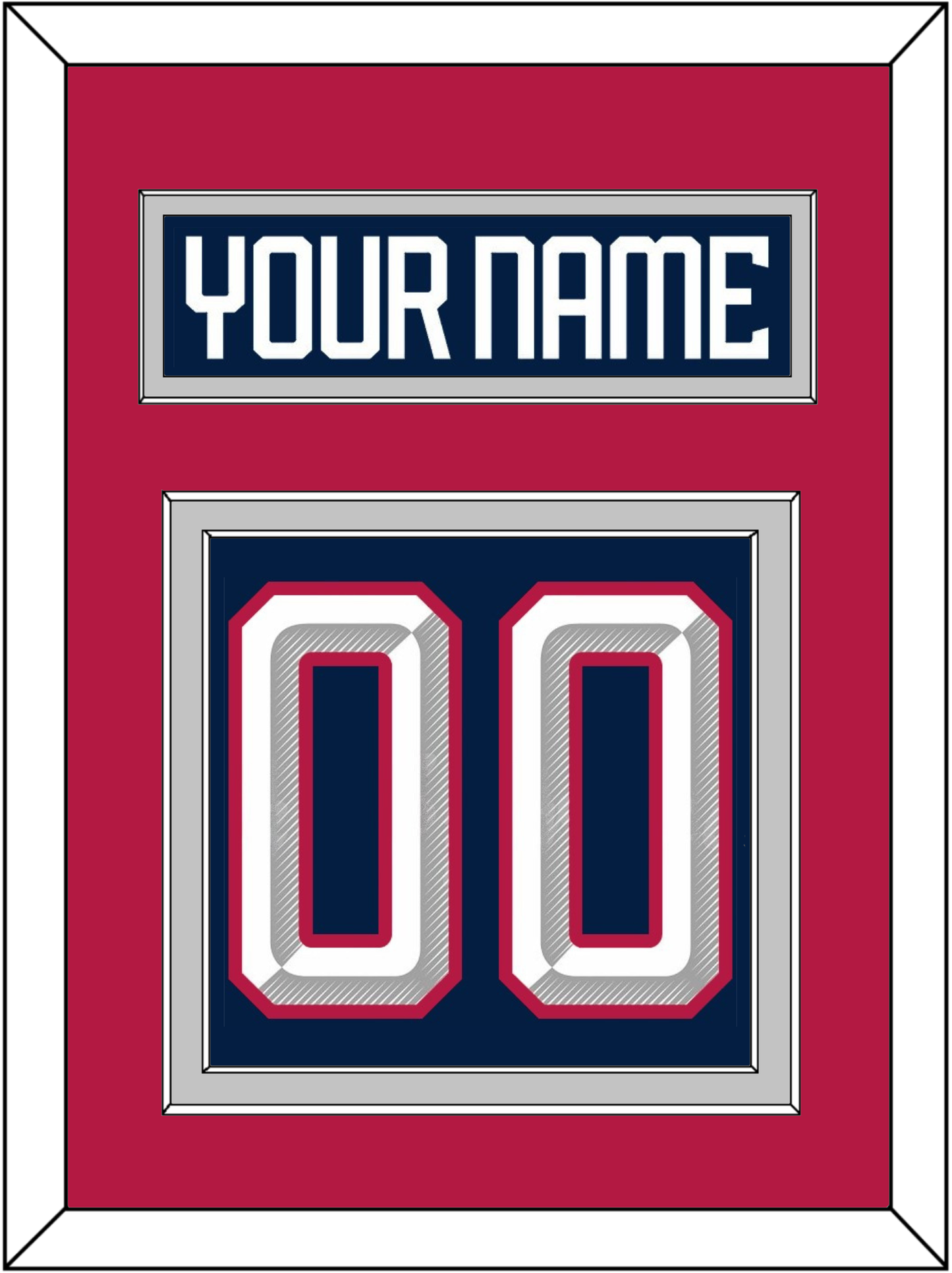 United States Men's Hockey Nameplate & Number (Back) - 2025 4 Nations Blue - Signature Tier 3