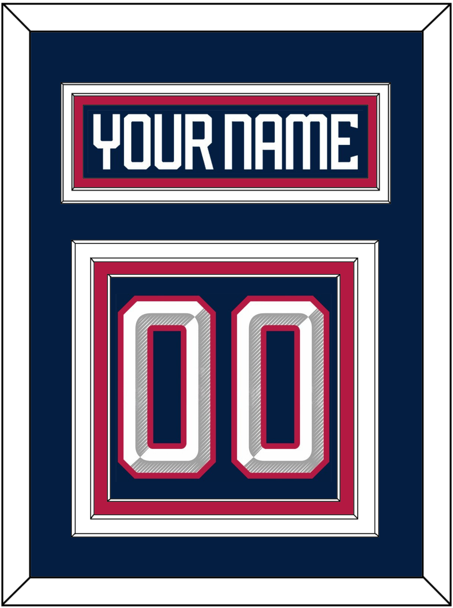 United States Men's Hockey Nameplate & Number (Back) - 2025 4 Nations Blue - Premier Tier 3