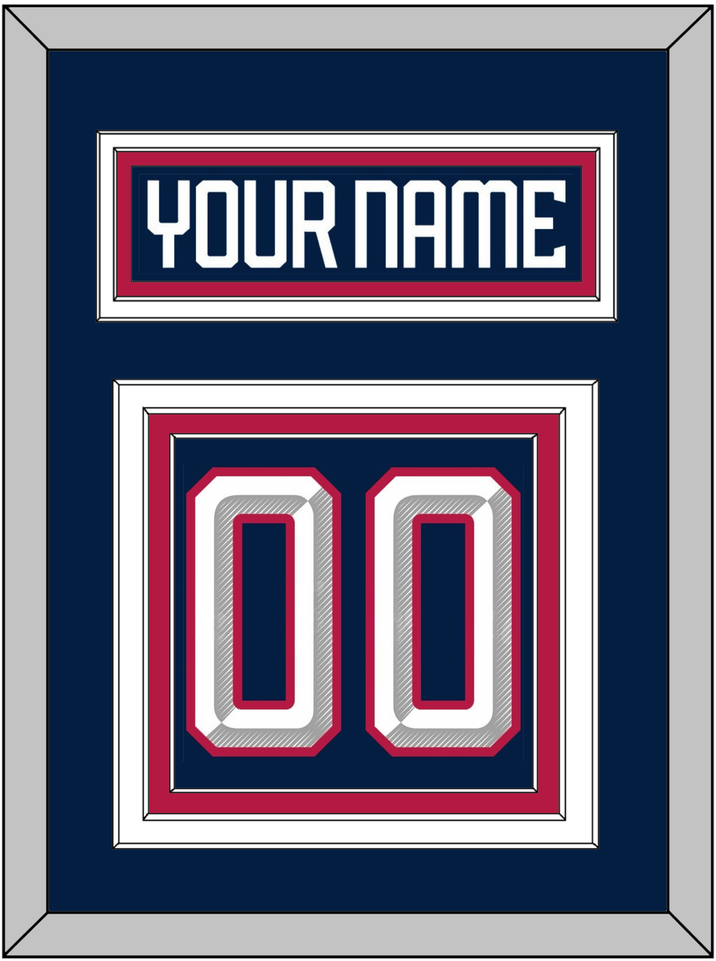 United States Men's Hockey Nameplate & Number (Back) - 2025 4 Nations Blue - Premier Tier 3