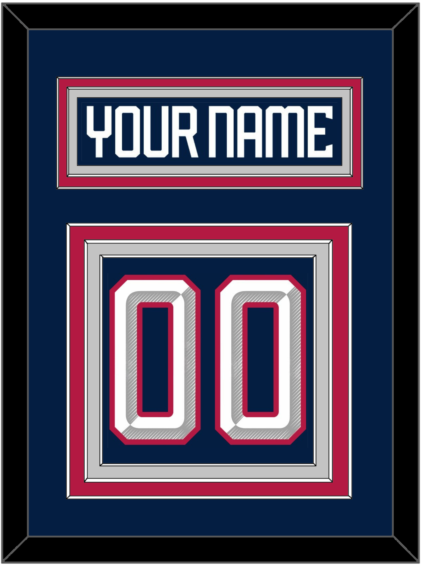 United States Men's Hockey Nameplate & Number (Back) - 2025 4 Nations Blue - Premier Tier 4