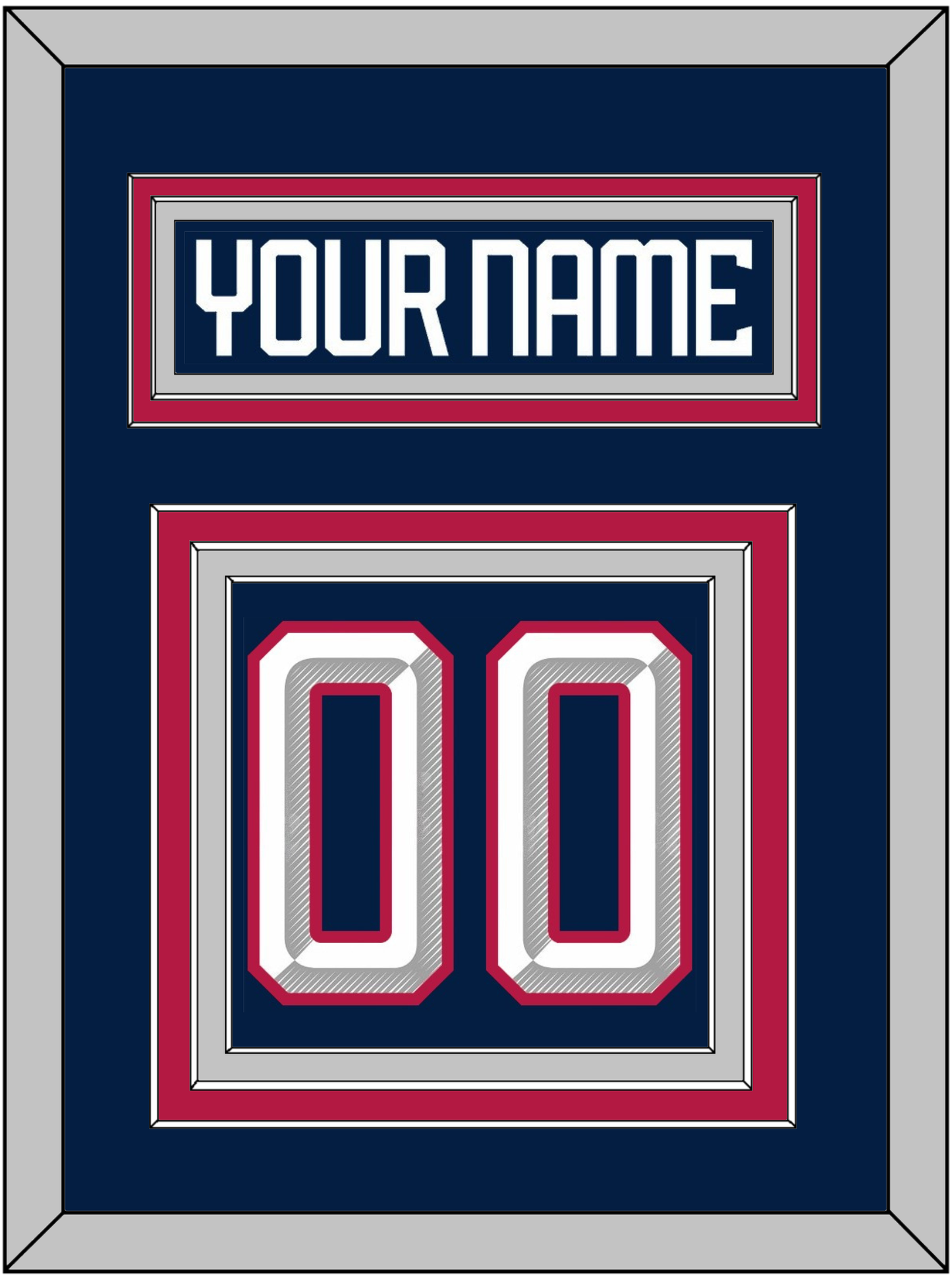 United States Men's Hockey Nameplate & Number (Back) - 2025 4 Nations Blue - Premier Tier 4