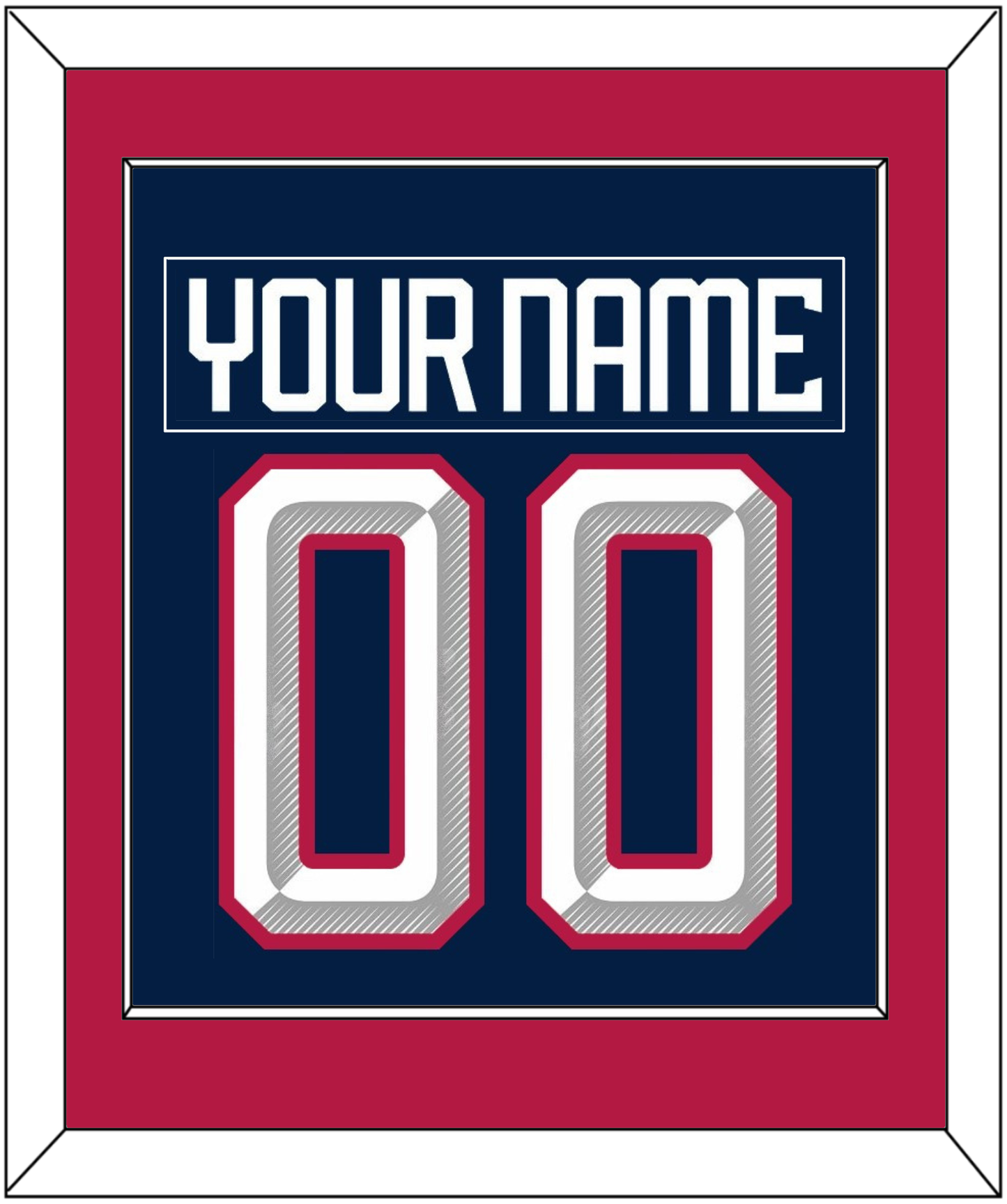United States Men's Hockey Nameplate & Number (Back) Combined - 2025 4 Nations Blue - Essential Tier 2