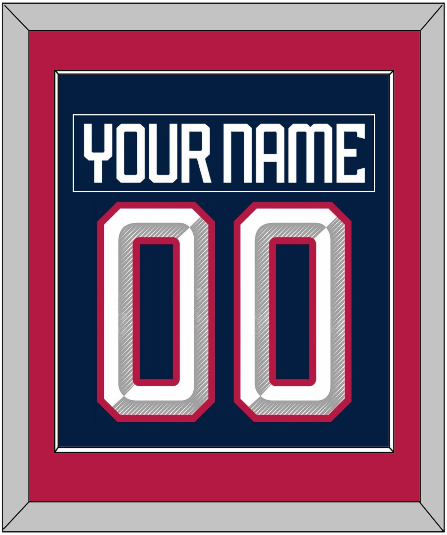 United States Men's Hockey Nameplate & Number (Back) Combined - 2025 4 Nations Blue - Essential Tier 2