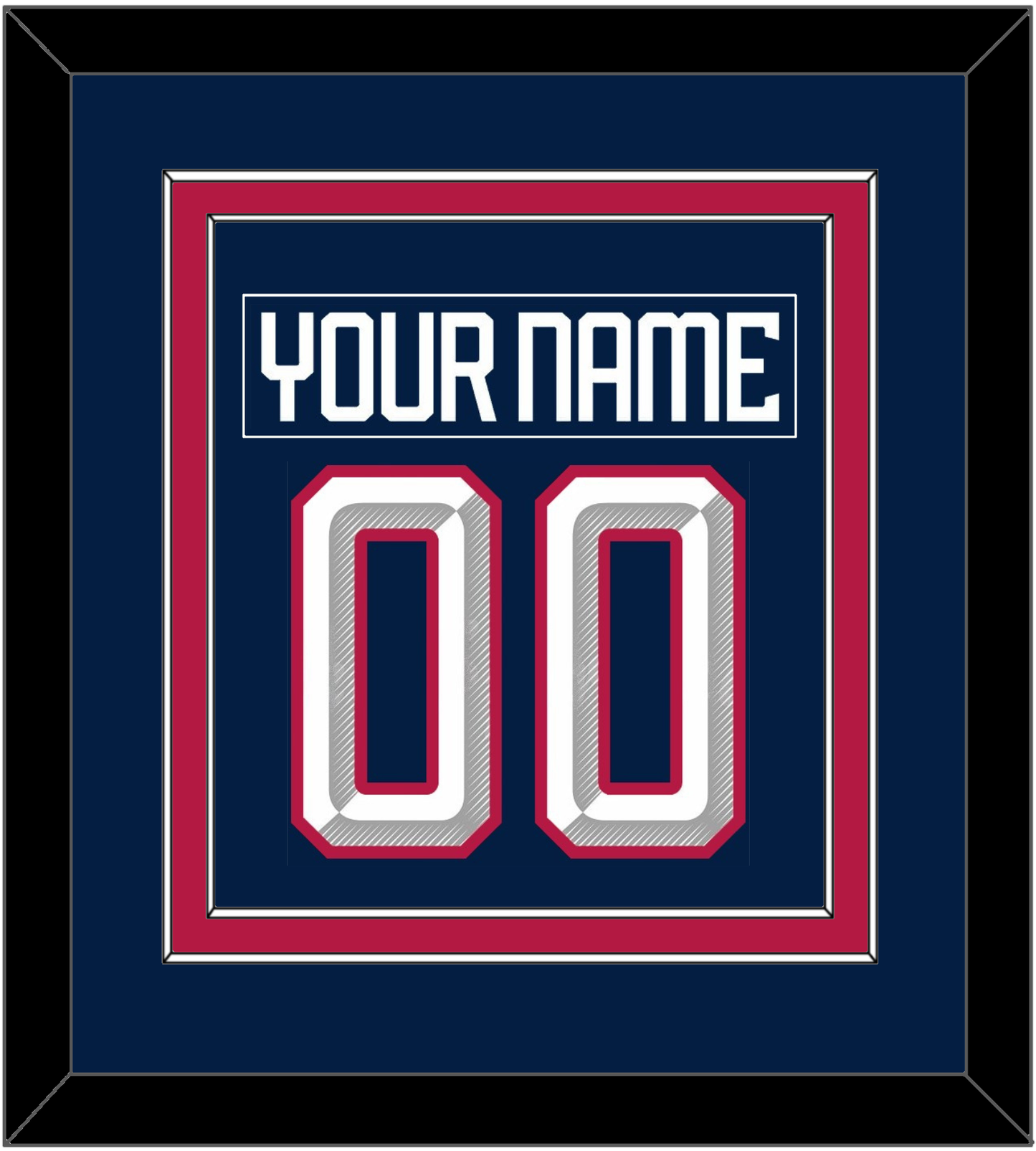 United States Men's Hockey Nameplate & Number (Back) Combined - 2025 4 Nations Blue - Signature Tier 2