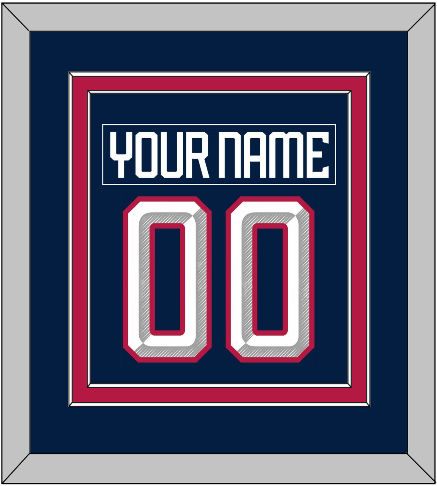 United States Men's Hockey Nameplate & Number (Back) Combined - 2025 4 Nations Blue - Signature Tier 2