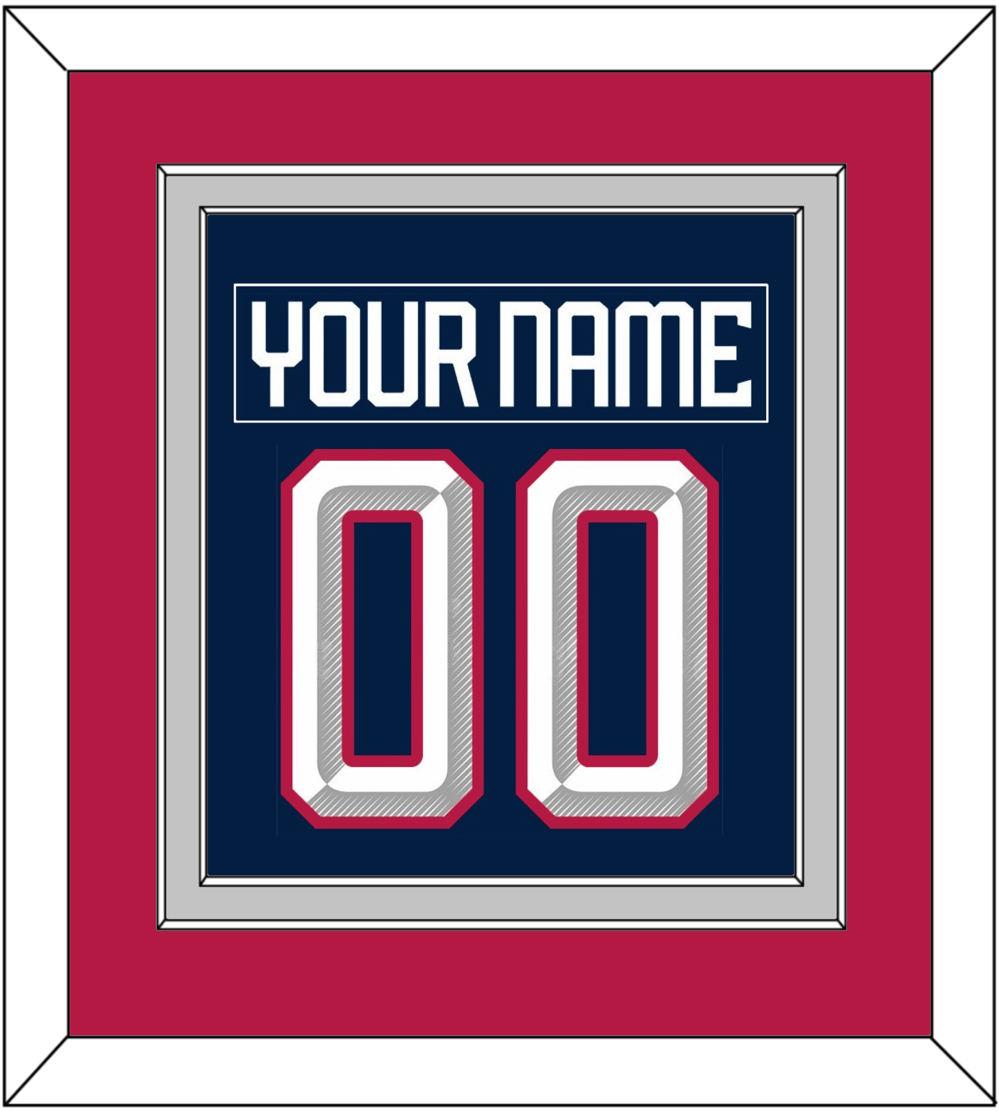 United States Men's Hockey Nameplate & Number (Back) Combined - 2025 4 Nations Blue - Signature Tier 3