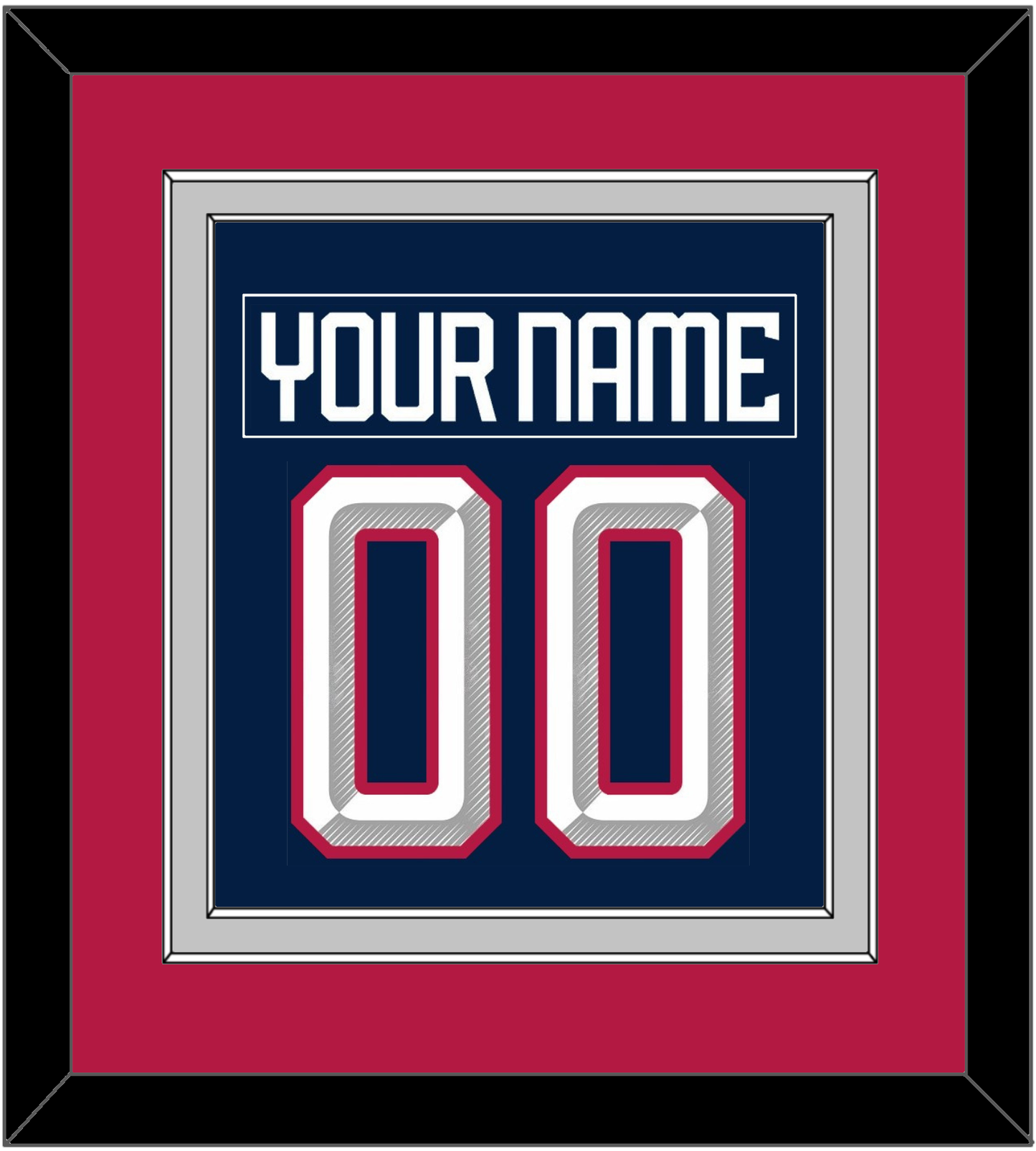 United States Men's Hockey Nameplate & Number (Back) Combined - 2025 4 Nations Blue - Signature Tier 3