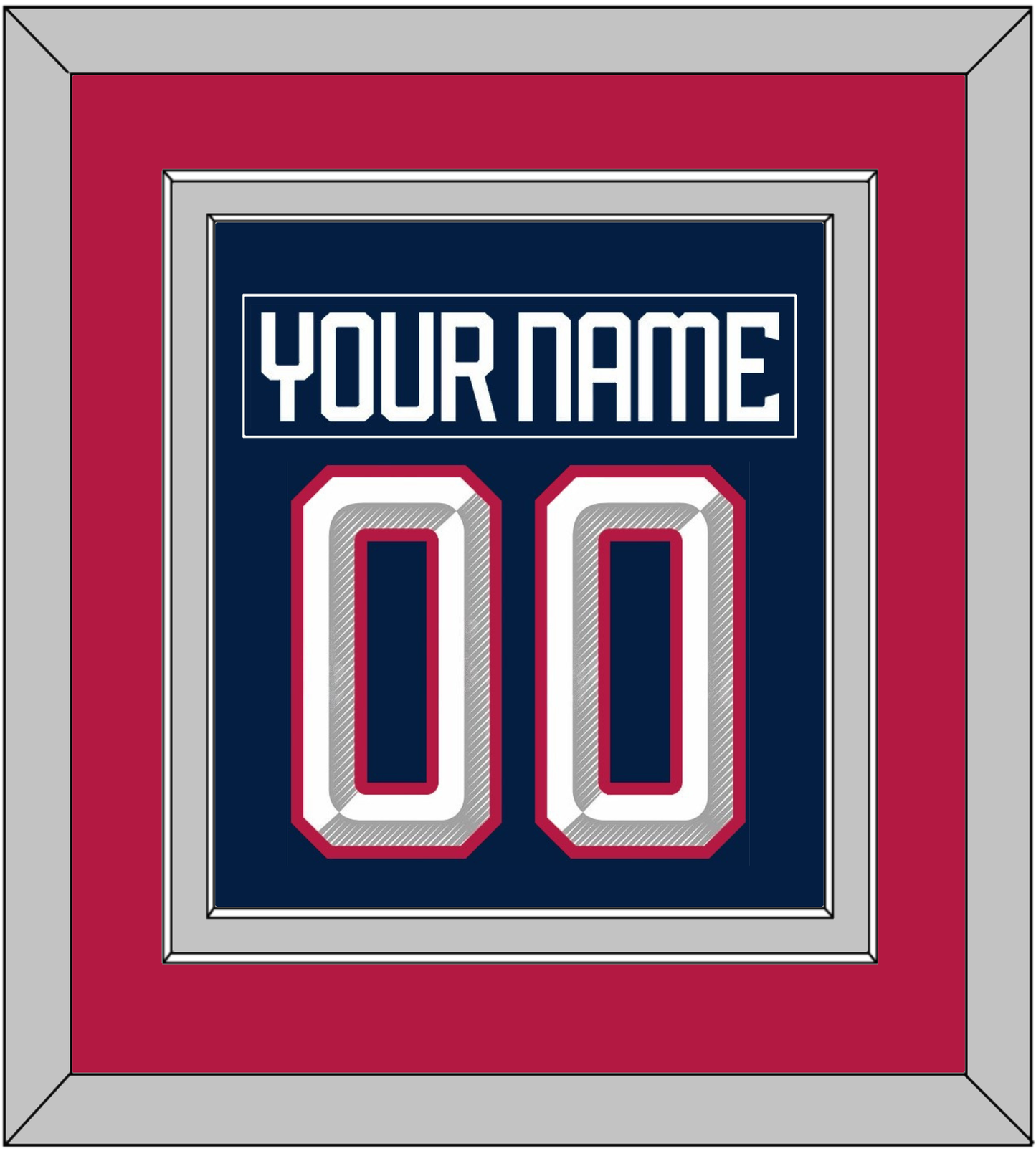 United States Men's Hockey Nameplate & Number (Back) Combined - 2025 4 Nations Blue - Signature Tier 3