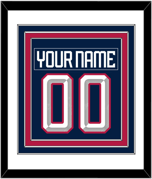 United States Men's Hockey Nameplate & Number (Back) Combined - 2025 4 Nations Blue - Premier Tier 1