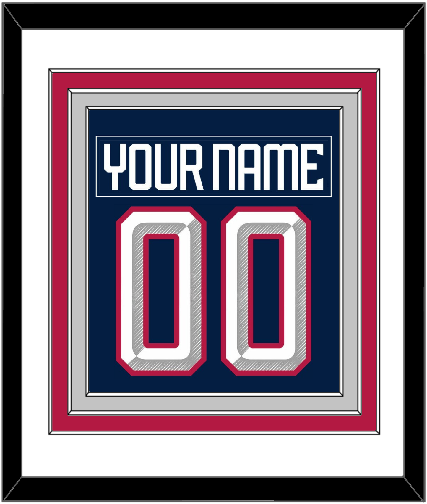United States Men's Hockey Nameplate & Number (Back) Combined - 2025 4 Nations Blue - Premier Tier 2