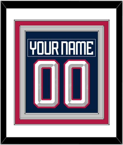 United States Men's Hockey Nameplate & Number (Back) Combined - 2025 4 Nations Blue - Premier Tier 2