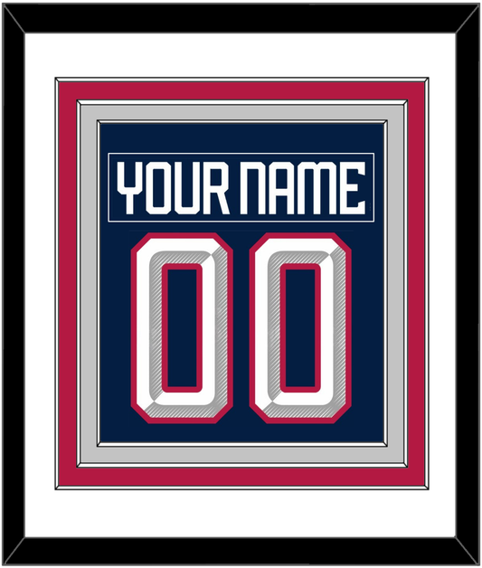 United States Men's Hockey Nameplate & Number (Back) Combined - 2025 4 Nations Blue - Premier Tier 2