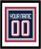 United States Men's Hockey Nameplate & Number (Back) Combined - 2025 4 Nations Blue - Triple Mat 2