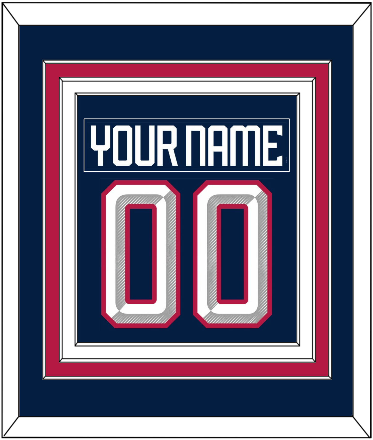 United States Men's Hockey Nameplate & Number (Back) Combined - 2025 4 Nations Blue - Premier Tier 3