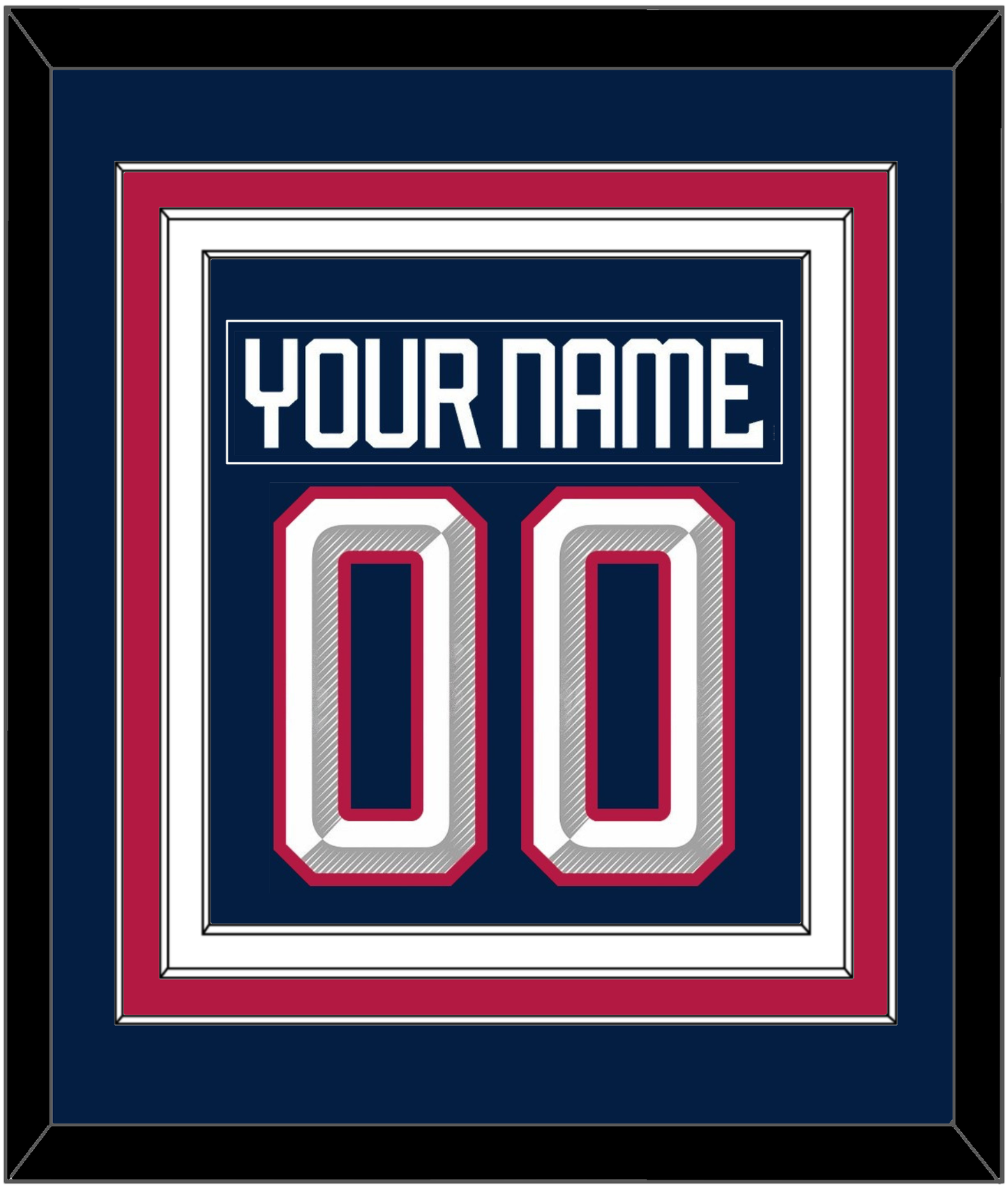 United States Men's Hockey Nameplate & Number (Back) Combined - 2025 4 Nations Blue - Premier Tier 3