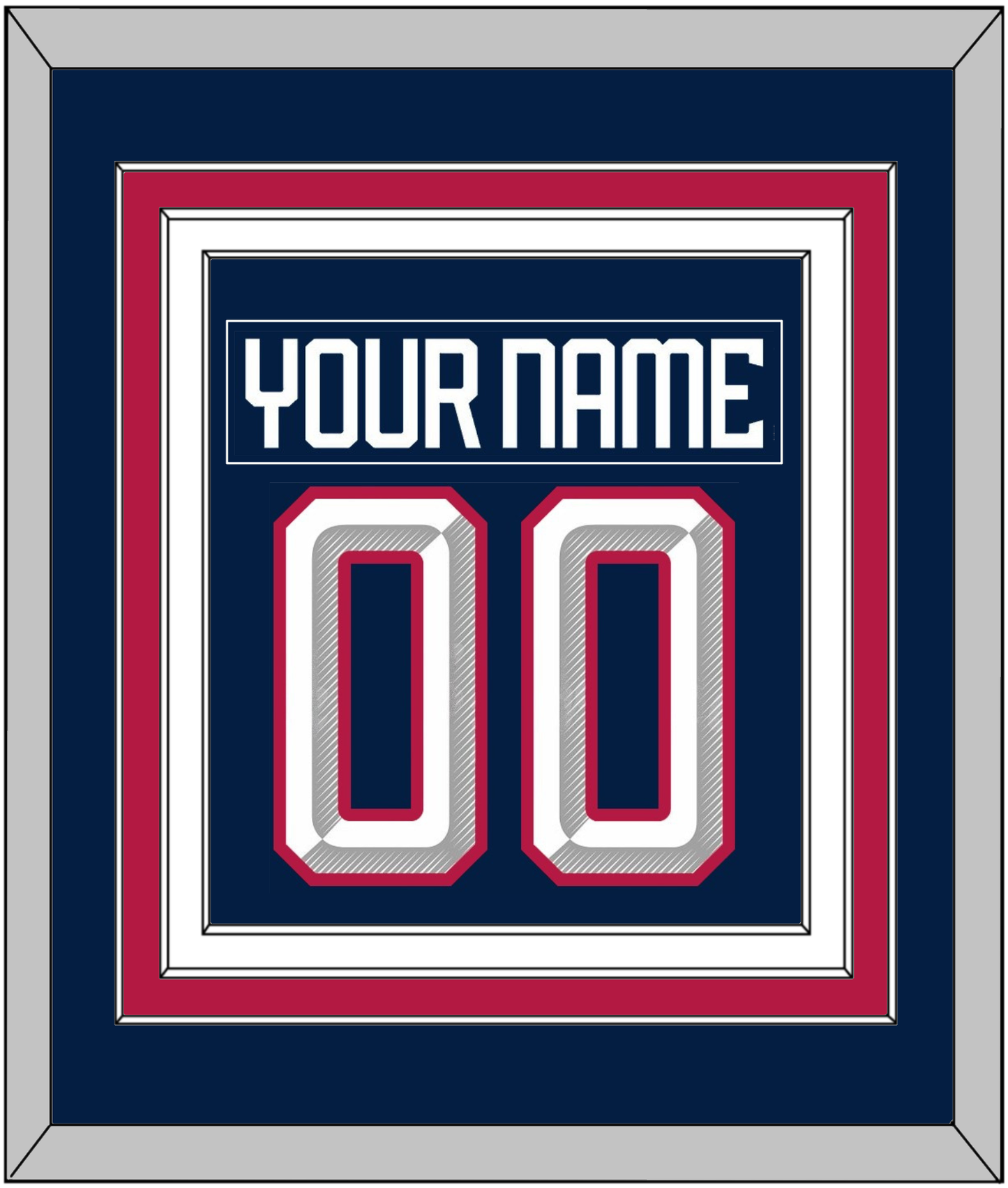United States Men's Hockey Nameplate & Number (Back) Combined - 2025 4 Nations Blue - Premier Tier 3