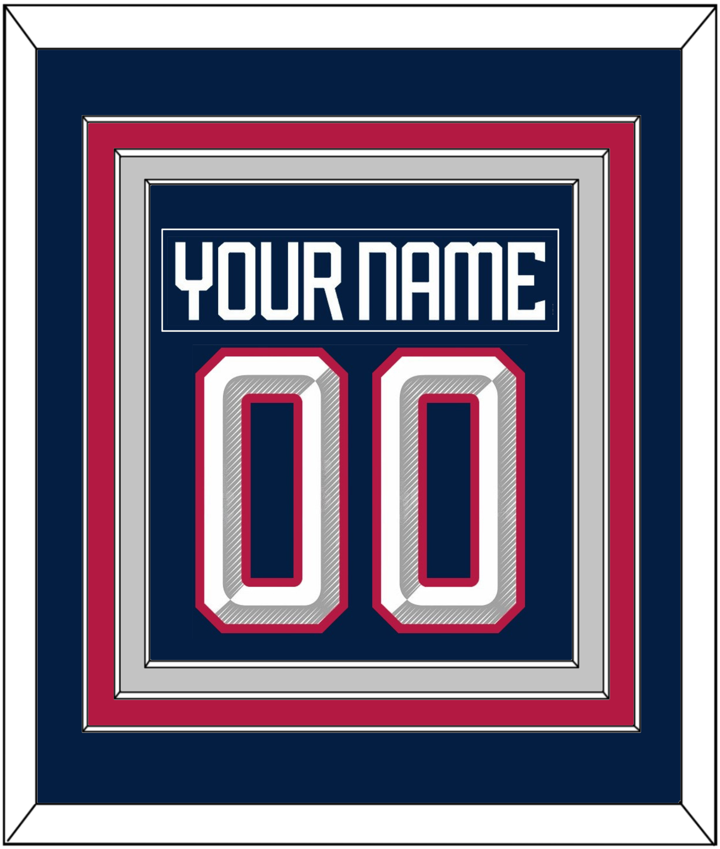 United States Men's Hockey Nameplate & Number (Back) Combined - 2025 4 Nations Blue - Premier Tier 4