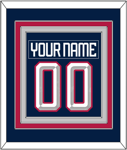 United States Men's Hockey Nameplate & Number (Back) Combined - 2025 4 Nations Blue - Premier Tier 4