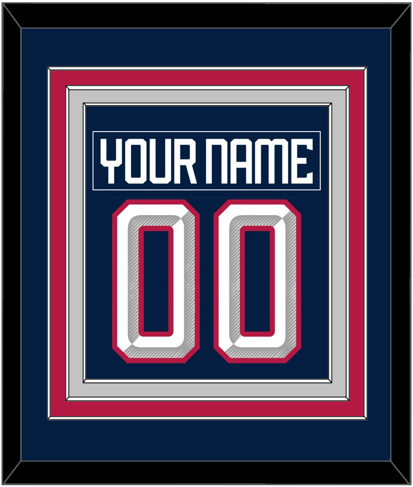 United States Men's Hockey Nameplate & Number (Back) Combined - 2025 4 Nations Blue - Premier Tier 4