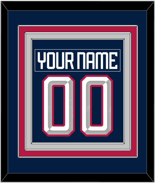 United States Men's Hockey Nameplate & Number (Back) Combined - 2025 4 Nations Blue - Premier Tier 4