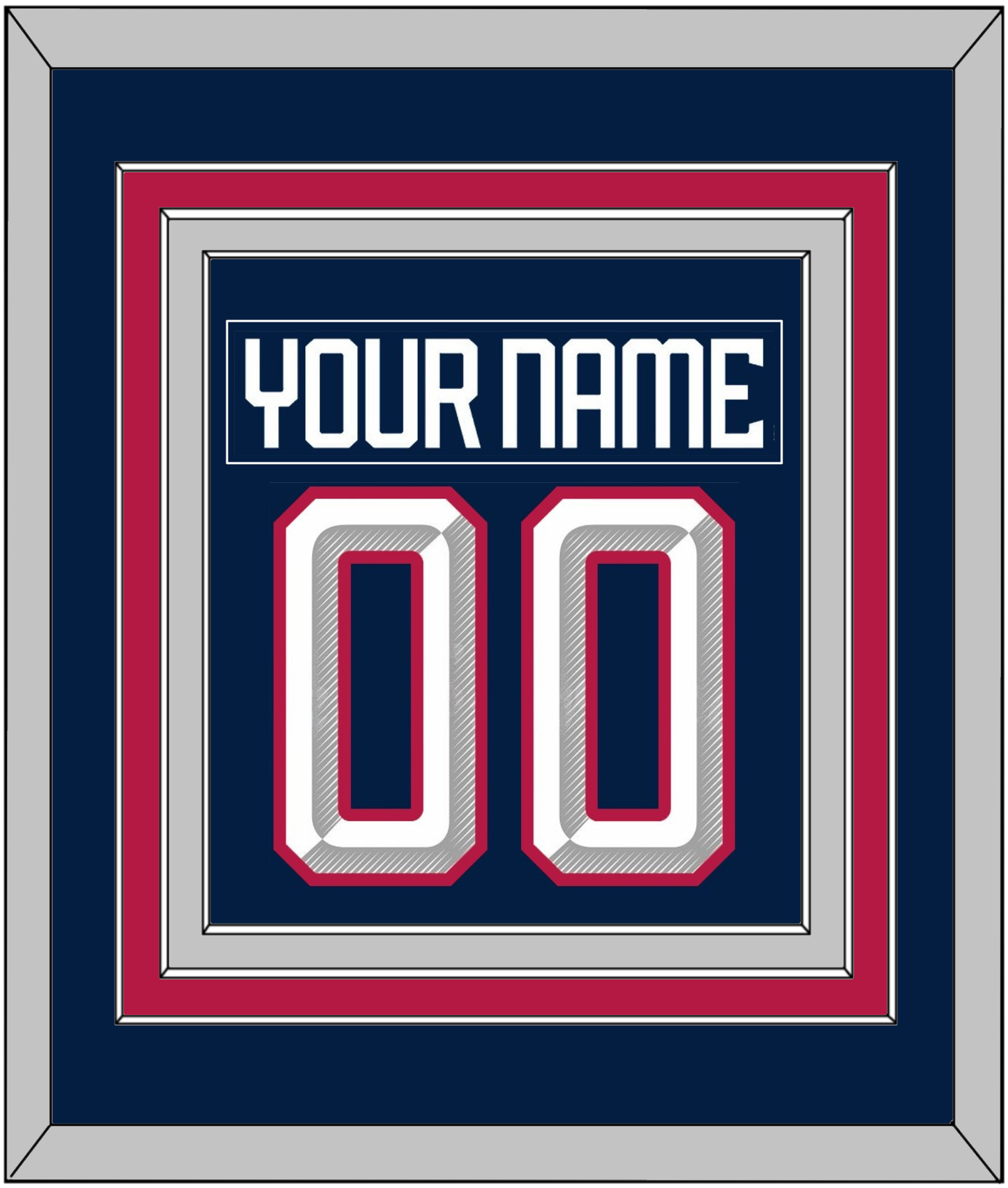 United States Men's Hockey Nameplate & Number (Back) Combined - 2025 4 Nations Blue - Premier Tier 4