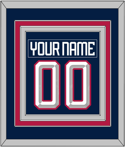 United States Men's Hockey Nameplate & Number (Back) Combined - 2025 4 Nations Blue - Premier Tier 4