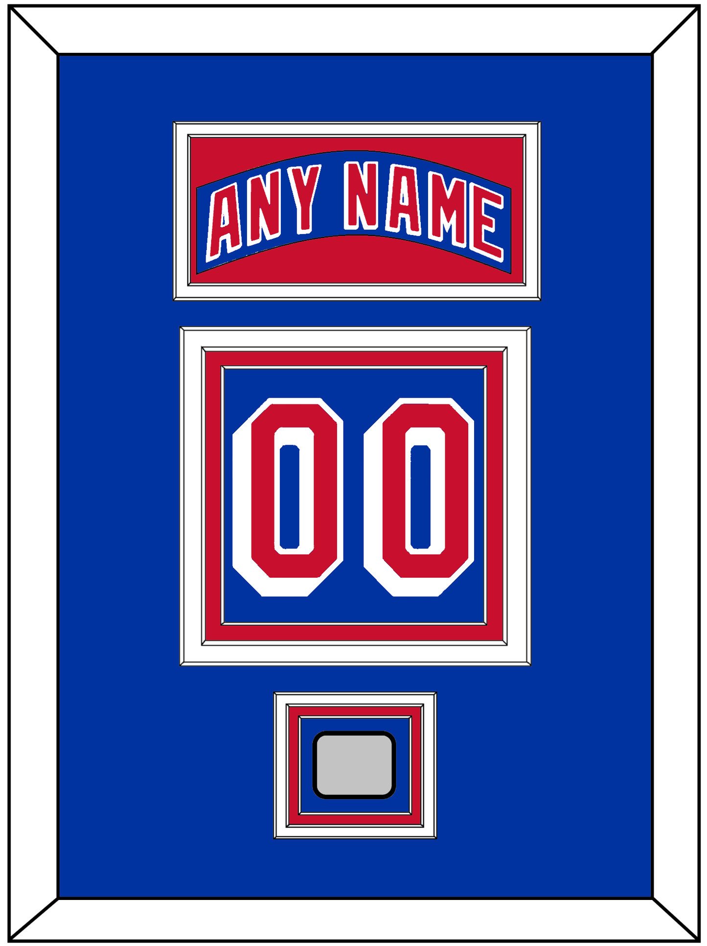 New York Nameplate & Number (Back) With 1994 Stanley Cup Finals Patch - Road Blue (1990-2004) - Premier Tier 2