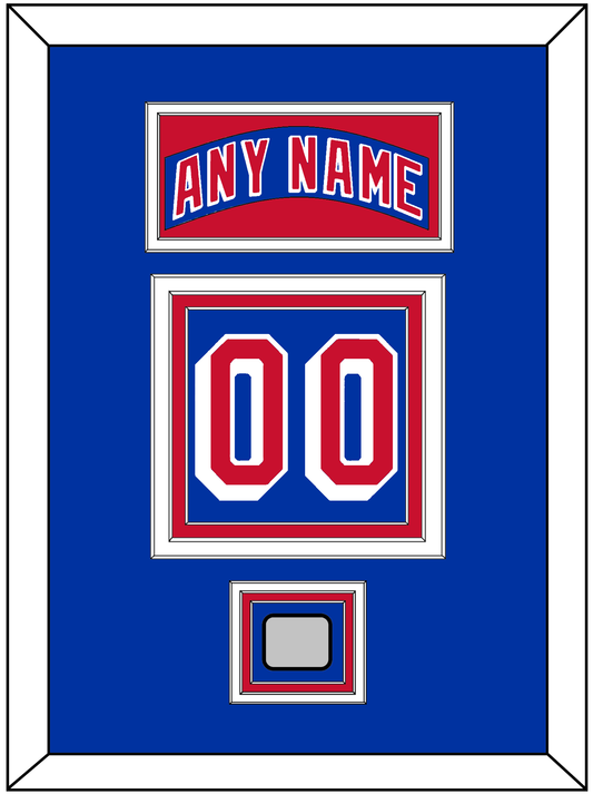 New York Nameplate & Number (Back) With 1994 Stanley Cup Finals Patch - Road Blue (1990-2004) - Premier Tier 2